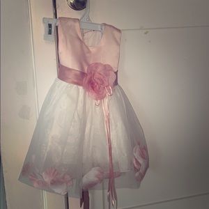 Flower girl/ birthday  dress white and pink!